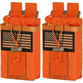 IronSeals 2 Pack Tactical Molle Adjustable Interphone Storage Bag Outdoor Sports Radio Pouch for Two Ways Walkie-Talkie