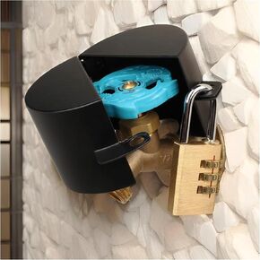 Water Faucet Lock,Outdoor water hose locks ，made of metal Suitable for Garden Faucets,Hose Bib,hose spigot，Prevent water bandit(Red with padlock)