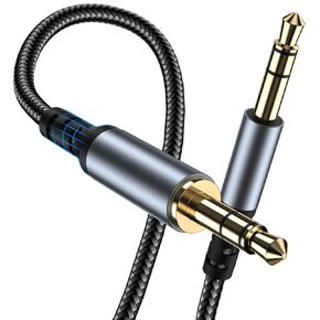 KOOPAO 3.5mm AUX Audio Male to Male Stereo Jack Cable, 3.5mm Aux Auxiliary Audio HiFi Sound Nylon Braided Cord for All 3.5mm-Enabled Devices Headphones iPhones IPads, Home Speaker, Cars (9.9FT)