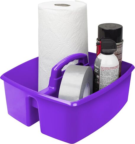 Storex Large Classroom Caddy with Cups, 13 x 11 x 6.575 Inches, Red, Case of 2 (00981U02C) in Kuwait