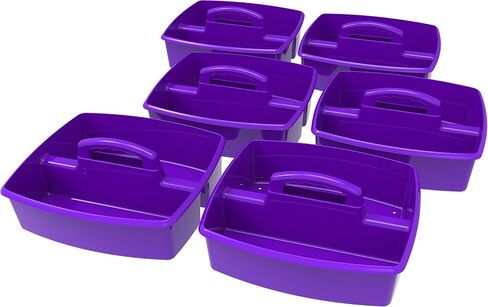 Storex Large Classroom Caddy with Cups, 13 x 11 x 6.575 Inches, Red, Case of 2 (00981U02C) in Kuwait