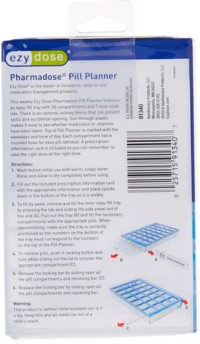 EZY DOSE Weekly AM/PM (7-Day) Pill Case, Medicine Planner, Vitamin Organizer, Large Easy Fill Compartments, 4 Times a Day, Clear Lids, Blue, BPA Free in Kuwait