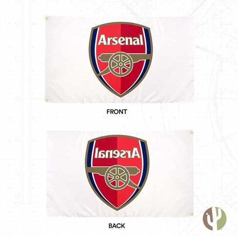 Desert Cactus Arsenal Flag FC Gunners Football Soccer 100% Polyester Indoor Outdoor 3x5 feet Banner (Flag B) in Saudi Arabia