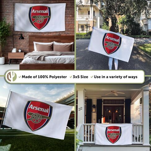 Desert Cactus Arsenal Flag FC Gunners Football Soccer 100% Polyester Indoor Outdoor 3x5 feet Banner (Flag B) in Saudi Arabia