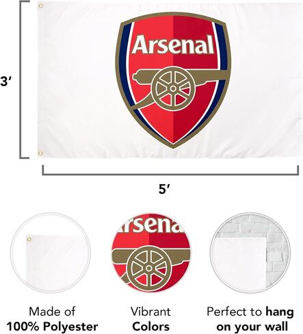Desert Cactus Arsenal Flag FC Gunners Football Soccer 100% Polyester Indoor Outdoor 3x5 feet Banner (Flag B) in Saudi Arabia