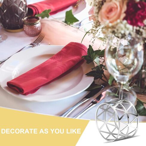 12 Pcs Napkin Rings, Metal Napkin Ring Holders Gold Silver Hollow Triangle Table Napkin Rings Napkin Holder Buckles for Wedding Xmas Party Dinning Table Decoration (Gold, 12 Piece) in Saudi Arabia