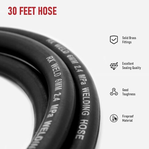 RX WELD Inert Gas Welding Hose - Argon Flow Hose (6.56FT, Black) in Saudi Arabia