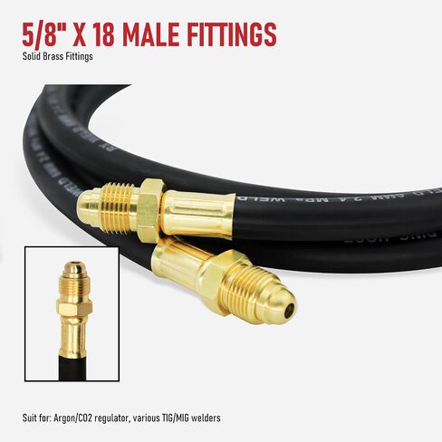 RX WELD Inert Gas Welding Hose - Argon Flow Hose (6.56FT, Black) in Saudi Arabia