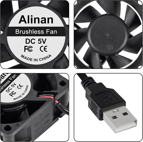 Alinan 4pcs 6025 60mm x 25mm 12V Dual Ball Bearings Brushless Fan 2Pin DC Cooling Exhaust Fan for Radiator DIY Air Exhaust Vent Cooling in Saudi Arabia