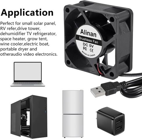 Alinan 4pcs 6025 60mm x 25mm 12V Dual Ball Bearings Brushless Fan 2Pin DC Cooling Exhaust Fan for Radiator DIY Air Exhaust Vent Cooling in Saudi Arabia