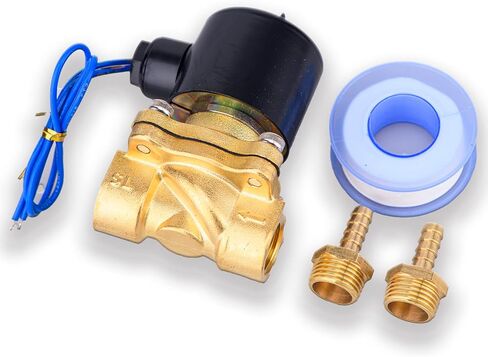 2W025-08 Brass Electric Solenoid Valve 1/4 NPT 110VAC 2 Position 2 Way Normally Closed for Water, Air, Diesel - Reliable and Versatile (110VAC 1/4 NPT 2W025-08) in Saudi Arabia