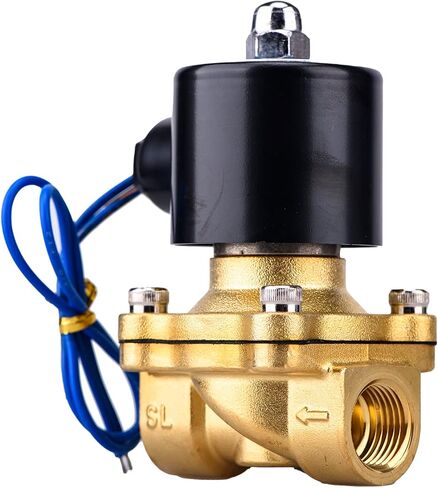 2W025-08 Brass Electric Solenoid Valve 1/4 NPT 110VAC 2 Position 2 Way Normally Closed for Water, Air, Diesel - Reliable and Versatile (110VAC 1/4 NPT 2W025-08) in Saudi Arabia