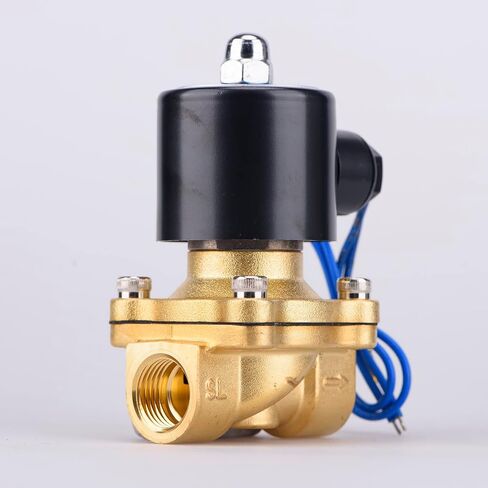 2W025-08 Brass Electric Solenoid Valve 1/4 NPT 110VAC 2 Position 2 Way Normally Closed for Water, Air, Diesel - Reliable and Versatile (110VAC 1/4 NPT 2W025-08) in Saudi Arabia