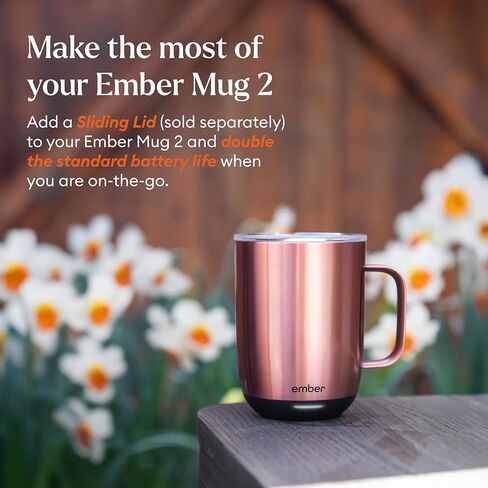 Ember Temperature Control 14oz Smart Mug 2, App-Controlled and Rechargeable Heated Coffee Cup Warmer with Intelligent LED Display, Powder Blue in Saudi Arabia
