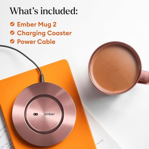 Ember Temperature Control 14oz Smart Mug 2, App-Controlled and Rechargeable Heated Coffee Cup Warmer with Intelligent LED Display, Powder Blue in Saudi Arabia