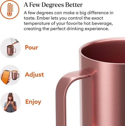 Ember Temperature Control 14oz Smart Mug 2, App-Controlled and Rechargeable Heated Coffee Cup Warmer with Intelligent LED Display, Powder Blue in Saudi Arabia