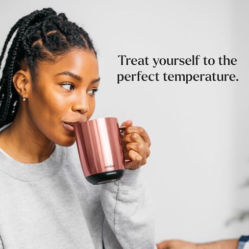 Ember Temperature Control 14oz Smart Mug 2, App-Controlled and Rechargeable Heated Coffee Cup Warmer with Intelligent LED Display, Powder Blue in Saudi Arabia