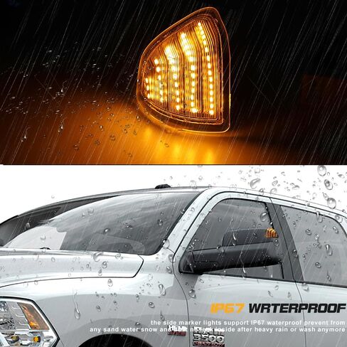 LED Side Mirror Turn Signal Light Left & Right Rear View Mirror Lamps Clear Lens Compatible with 2010-2018 Dodge Ram 1500 2500 3500 4500 5500 pack of Two in Saudi Arabia