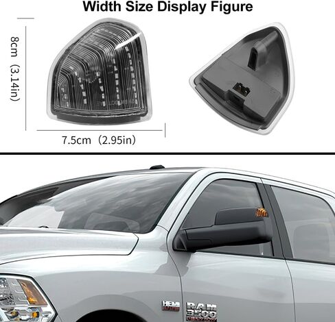 LED Side Mirror Turn Signal Light Left & Right Rear View Mirror Lamps Clear Lens Compatible with 2010-2018 Dodge Ram 1500 2500 3500 4500 5500 pack of Two in Saudi Arabia