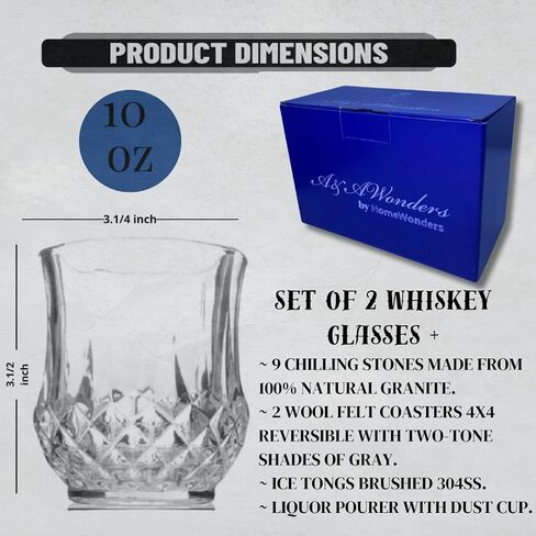 A&A Wonders Premium Whiskey Stones 100% Natural Granite Set of 9 Chilling Rocks Stone Reusable Ice Cubes for Drinks with Velvet Carrying Pouch, Gift for Whiskey Lovers (9 Cubes) in Saudi Arabia