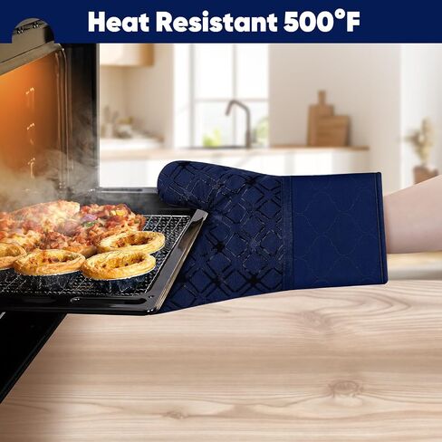 Oven Mitts and Pot Holders Set with Dishcloths, 500 Degree Heat Resistant Oven Gloves and Hot Pads, Premium Soft Cotton Kitchen Mittens and Dish Cloth Sets-Grey in Saudi Arabia