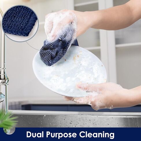 Oven Mitts and Pot Holders Set with Dishcloths, 500 Degree Heat Resistant Oven Gloves and Hot Pads, Premium Soft Cotton Kitchen Mittens and Dish Cloth Sets-Grey in Saudi Arabia