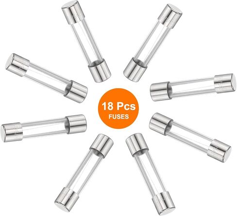 Harfington 18pcs الصمامات 1.5a 250 فولت ضربة زجاجية سريعة الصمامات F1.5al250v 6x30mm الصمامات التمثيلية السريعة لضوء عيد الميلاد أنظمة كهربائية أفران الميكروويف in Saudi Arabia