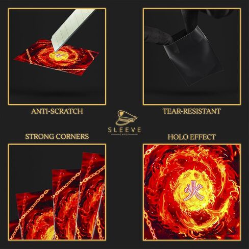 Selevechief ® الأكمام تداول التصميم الممتاز | أكمام لعبة TCG متينة مع Holo- Effect Backprint | تناسب الأكمام yugioh ، أكمام بطاقة MTG والمزيد | الحجم القياسي | 70 جهاز كمبيوتر in Kuwait