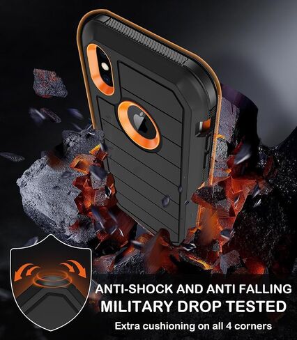 for iPhone Xs MAX Case with Belt Clip Holster,2X Screen Protector,Heavy Duty Shockproof Drop Protection Military Grade Full Body Rugged Phone Cover with Kickstand Black in Saudi Arabia