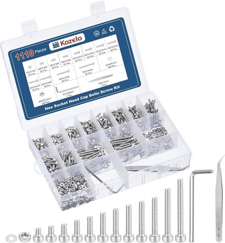 490pcs M3 Socket Head Cap Screws Bolts Nuts Assortment Kit - [M3x4/6/8/10/12/14/16/18/20/25/30mm] 304 Stainless Steel Allen Socket Drive for 3D Printer, with Wrench in Saudi Arabia