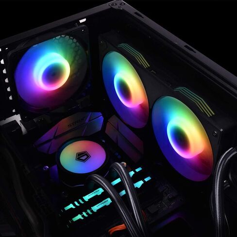 Id-cooling Icefan 240 Argb Snow ، 240mm Case Fan PWM CPU Fan 2-in-1addressable RGB Fan 5V 3Pin Connector ، مروحة إدارة الكابلات الخالية من المتاعب للرادياتير/الكمبيوتر الشخصي in Kuwait