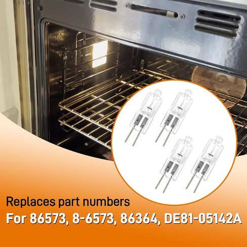 لمبة ضوء الفرن 10W 12V لـ DACOR 86364 مصابيح ضوء الهالوجين مع قاعدة G4 ثنائية البوين للفرن الكهربائي ، المدى ، فرن الجدار 2 PCS-لـ 86573 ، 8-6573 ، DE81-05142A in Kuwait