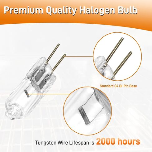 لمبة ضوء الفرن 10W 12V لـ DACOR 86364 مصابيح ضوء الهالوجين مع قاعدة G4 ثنائية البوين للفرن الكهربائي ، المدى ، فرن الجدار 2 PCS-لـ 86573 ، 8-6573 ، DE81-05142A in Kuwait