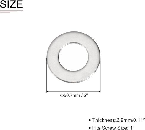30mmx1.9mm(ODxT) 316 Stainless Steel Flat Washers - 15Pack - Good for 9/16" Industrial Machinery Screw Bolt - Flat Ring Gaskets - Silver Tone in Kuwait