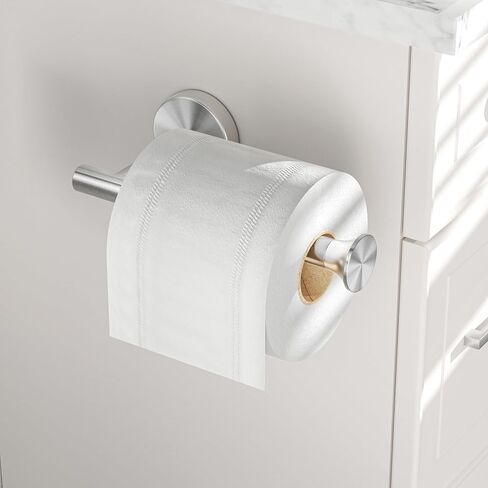 Toilet Paper Holder Wall Mount Bathroom Paper Roll Holder Tissue Handle Stainless Steel for Farmhouse Kitchen Silver Chrome in Saudi Arabia