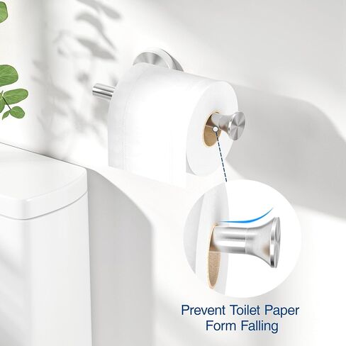 Toilet Paper Holder Wall Mount Bathroom Paper Roll Holder Tissue Handle Stainless Steel for Farmhouse Kitchen Silver Chrome in Saudi Arabia