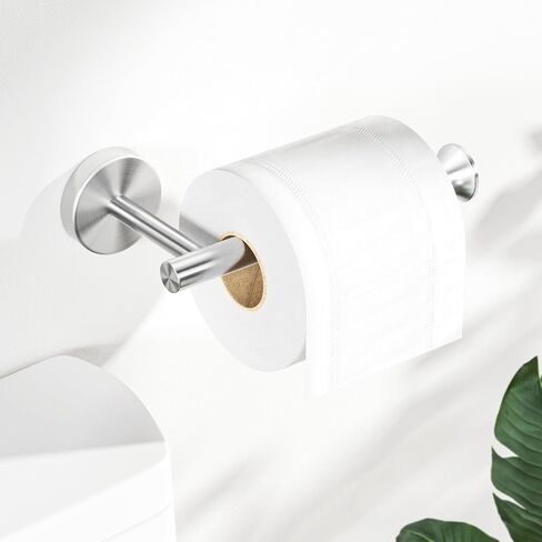 Toilet Paper Holder Wall Mount Bathroom Paper Roll Holder Tissue Handle Stainless Steel for Farmhouse Kitchen Silver Chrome in Saudi Arabia