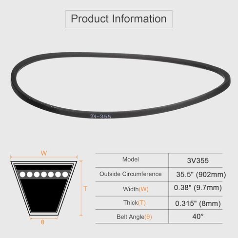 uxcell 3pcs 3V420 Rubber V Belt 42" Length x 0.38" Width x 0.31" Thick, Industrial Power Transmission Belt in Saudi Arabia