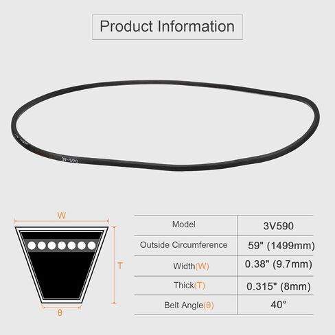 uxcell 3pcs 3V420 Rubber V Belt 42" Length x 0.38" Width x 0.31" Thick, Industrial Power Transmission Belt in Saudi Arabia