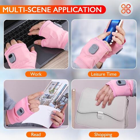 Heated Gloves for Women Rechargeable, Fingerless Rechargeable Heated Gloves, Hand Warmer Gloves, 3-Speed Adjustable Heated Fingerless Gloves, Winter Hand Warmer for Work Cycling Skiing Outdoor Snow in Saudi Arabia