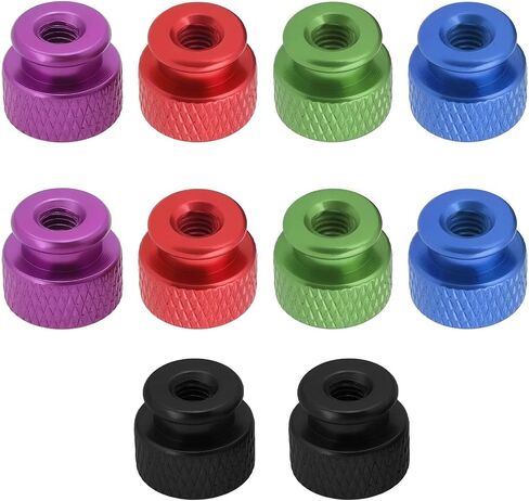 The Lord of the Tools 10PCS Knurled Thumb Nut M4x0.7mm Aluminum Alloy with Collar High Head Blind Hole Knurled Thumb Nuts 10x10x12.05mm for Computer Case in Saudi Arabia