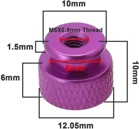 The Lord of the Tools 10PCS Knurled Thumb Nut M4x0.7mm Aluminum Alloy with Collar High Head Blind Hole Knurled Thumb Nuts 10x10x12.05mm for Computer Case in Saudi Arabia