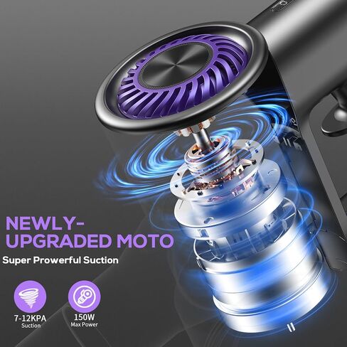 Cordless Vacuum Cleaner, 80000 RPM High-Speed Brushless Motor Powerful Vacuum Cleaners for Home, Up to 40 Mins Runtime, Stick Vacuum with 4* LED & Rechargeable 2600 mAh Battery in Saudi Arabia