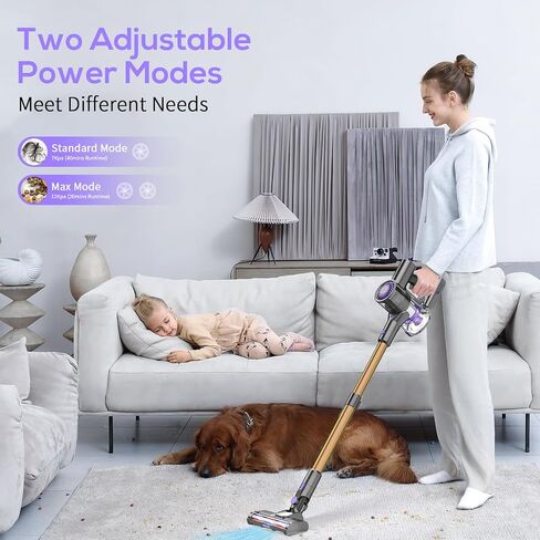 Cordless Vacuum Cleaner, 80000 RPM High-Speed Brushless Motor Powerful Vacuum Cleaners for Home, Up to 40 Mins Runtime, Stick Vacuum with 4* LED & Rechargeable 2600 mAh Battery in Saudi Arabia