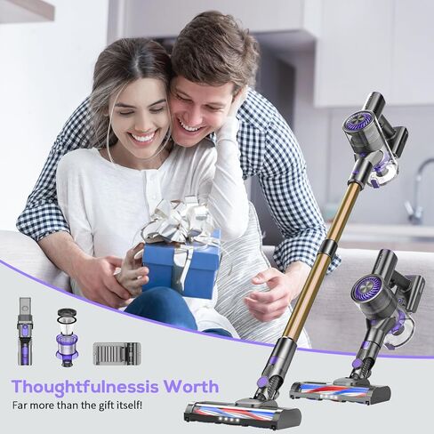 Cordless Vacuum Cleaner, 80000 RPM High-Speed Brushless Motor Powerful Vacuum Cleaners for Home, Up to 40 Mins Runtime, Stick Vacuum with 4* LED & Rechargeable 2600 mAh Battery in Saudi Arabia