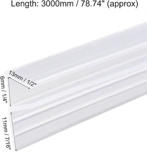 Frameless Glass Doors and Windows Sealing Strip 8mm Frameless Glass Shower Door Sweep Door Bottom Side Seal Strip F-Type Length 2M in Saudi Arabia