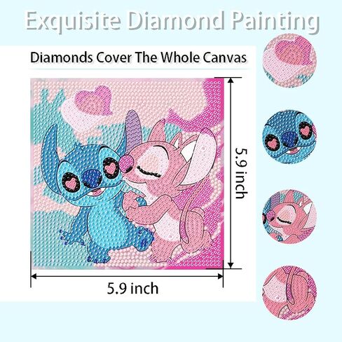 مجموعات الفن الماسي للهالوين للأطفال من Ammklfh - اللوحة الماسية للأطفال الذين تتراوح أعمارهم بين 4-6-8-12 عامًا، مجموعة فنية كبيرة للهدايا بنقاط الماس للديكور (7 × 7 بوصة) in Kuwait