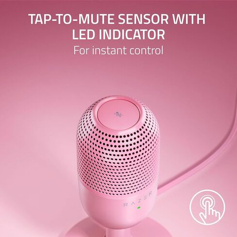 Razer Seiren V3 Mini USB Microphone: Condenser Mic - Supercardioid Pickup Pattern - Tap-to-Mute Sensor with LED Indicator - Shock Absorber - Ultra Compact - PC, Discord, OBS Studio, XSplit - Black in Saudi Arabia