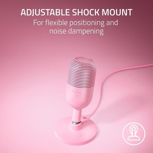 Razer Seiren V3 Mini USB Microphone: Condenser Mic - Supercardioid Pickup Pattern - Tap-to-Mute Sensor with LED Indicator - Shock Absorber - Ultra Compact - PC, Discord, OBS Studio, XSplit - Black in Saudi Arabia