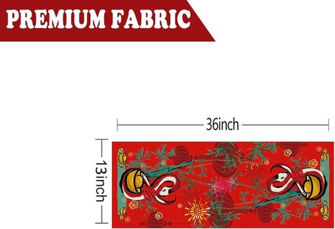ديكورات السنة الصينية الجديدة 2025 Table Runner Bamboo Snake Chinesh Red Runner Spring Festival Home Party Barty Table Decor in Kuwait